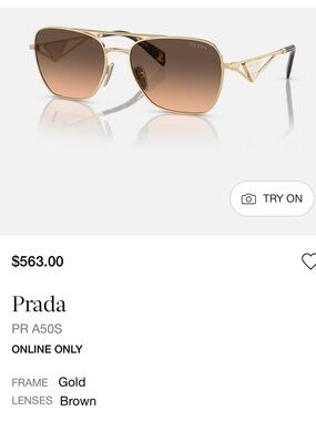 Prada Gold Frame Brown Gradient Aviator Sunglasses
